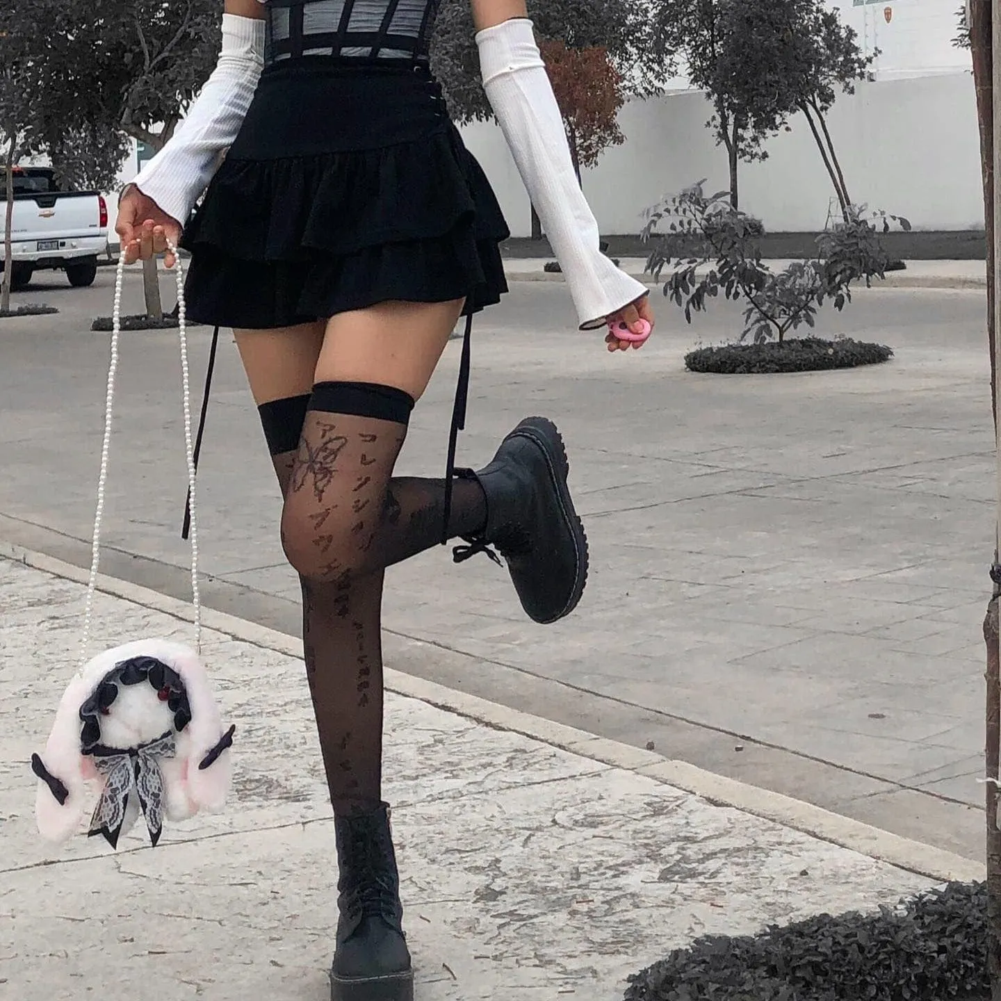 Women's Grunge Side Lacing Double-layer Mini Skirts