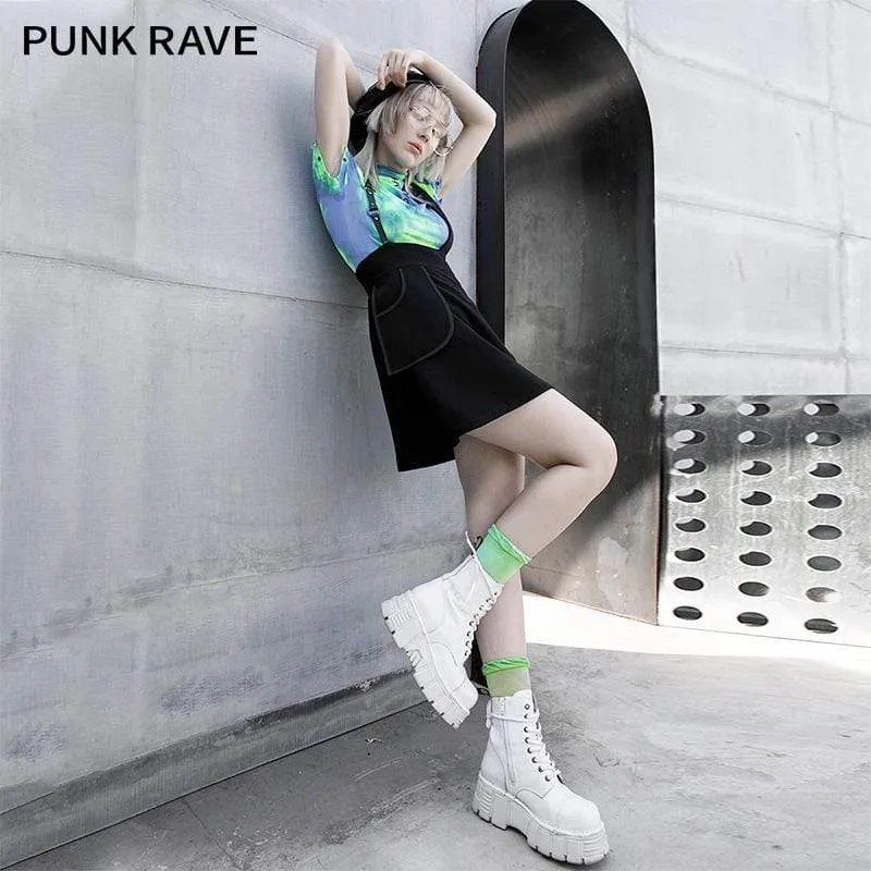 Women's Grunge Slit A-line Suspender Skirts