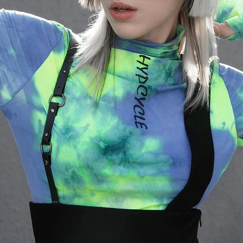 Women's Grunge Slit A-line Suspender Skirts
