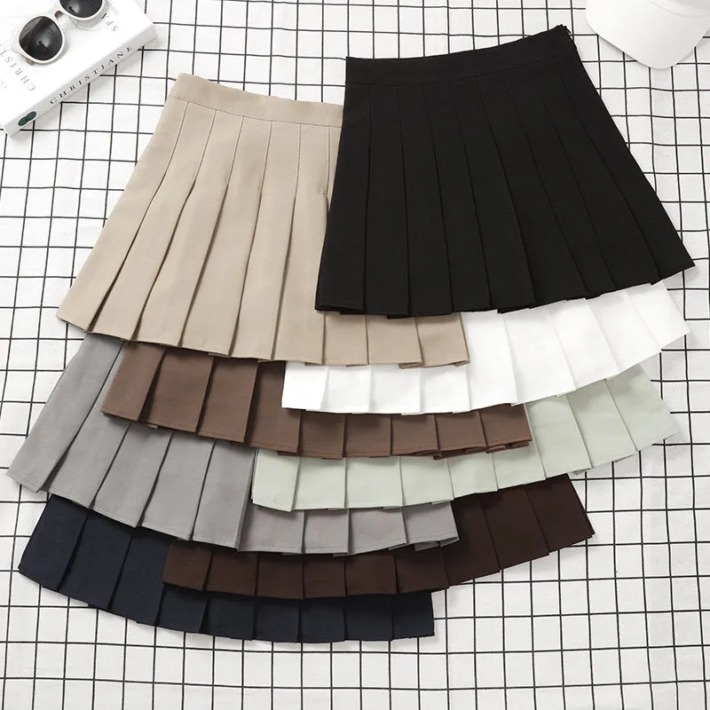 Women's High Waist Fashion Designer Pleated Skirts (Short)
