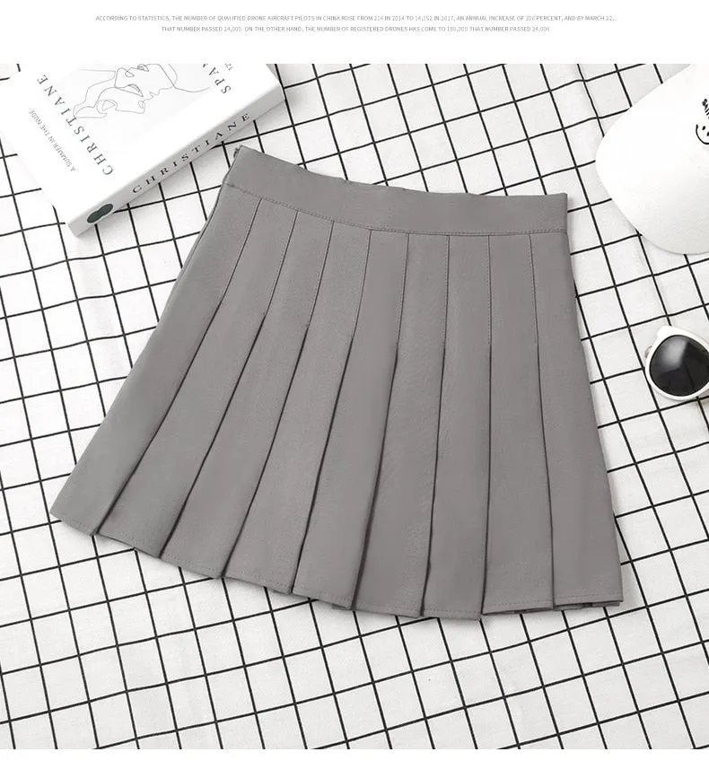Women's High Waist Fashion Designer Pleated Skirts (Short)