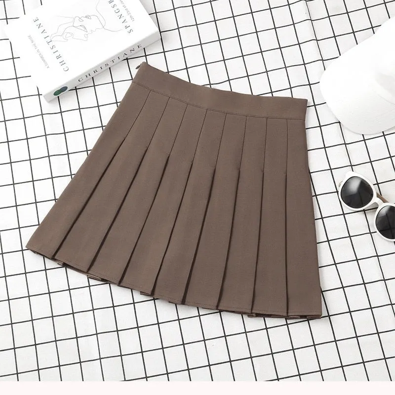 Women's High Waist Fashion Designer Pleated Skirts (Short)