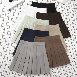 Women's High Waist Fashion Designer Pleated Skirts (Short)