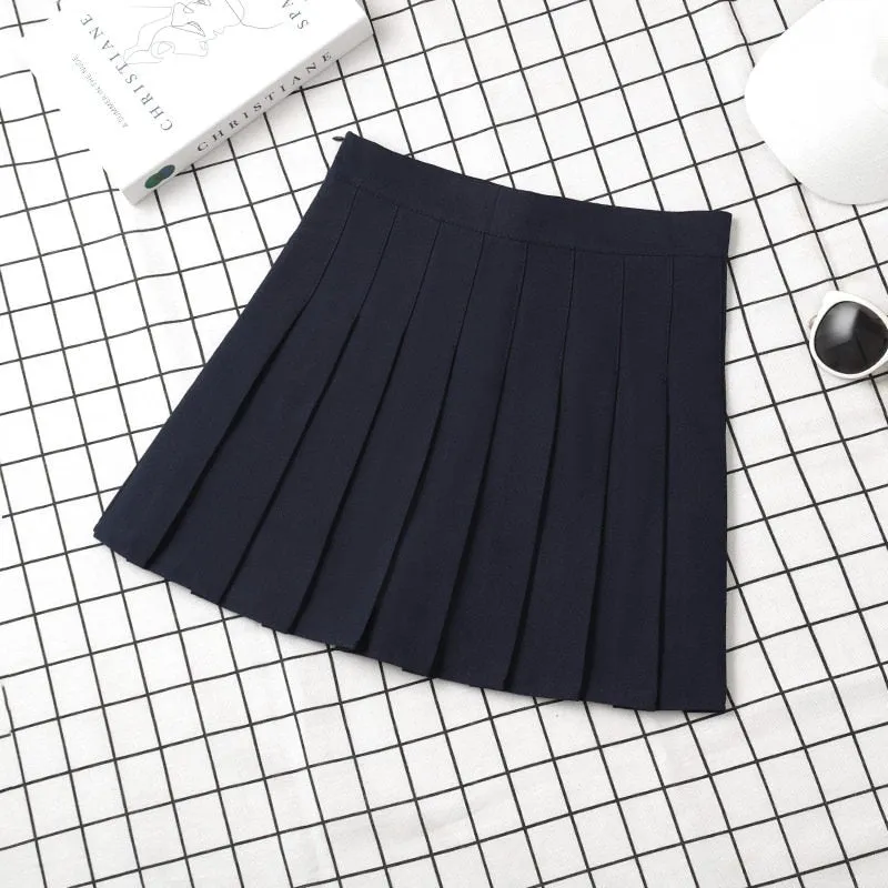Women's High Waist Fashion Designer Pleated Skirts (Short)