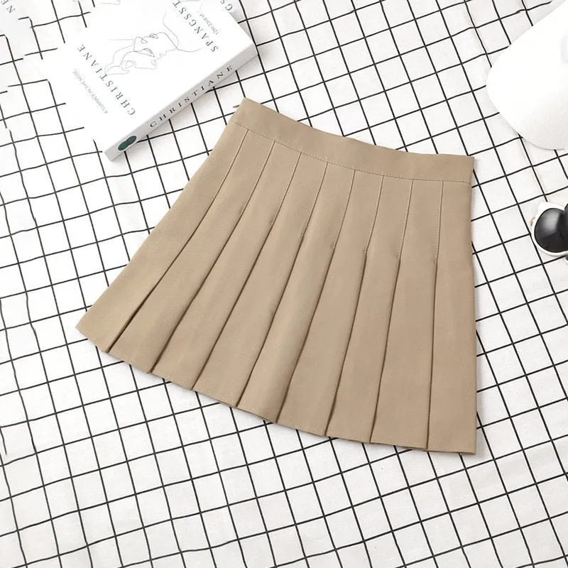Women's High Waist Fashion Designer Pleated Skirts (Short)