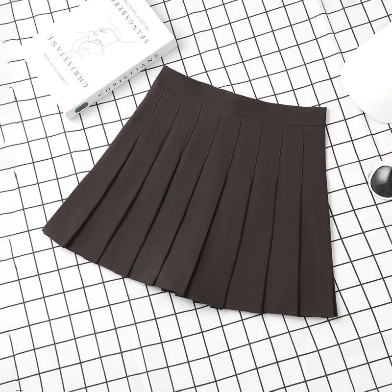Women's High Waist Fashion Designer Pleated Skirts (Short)