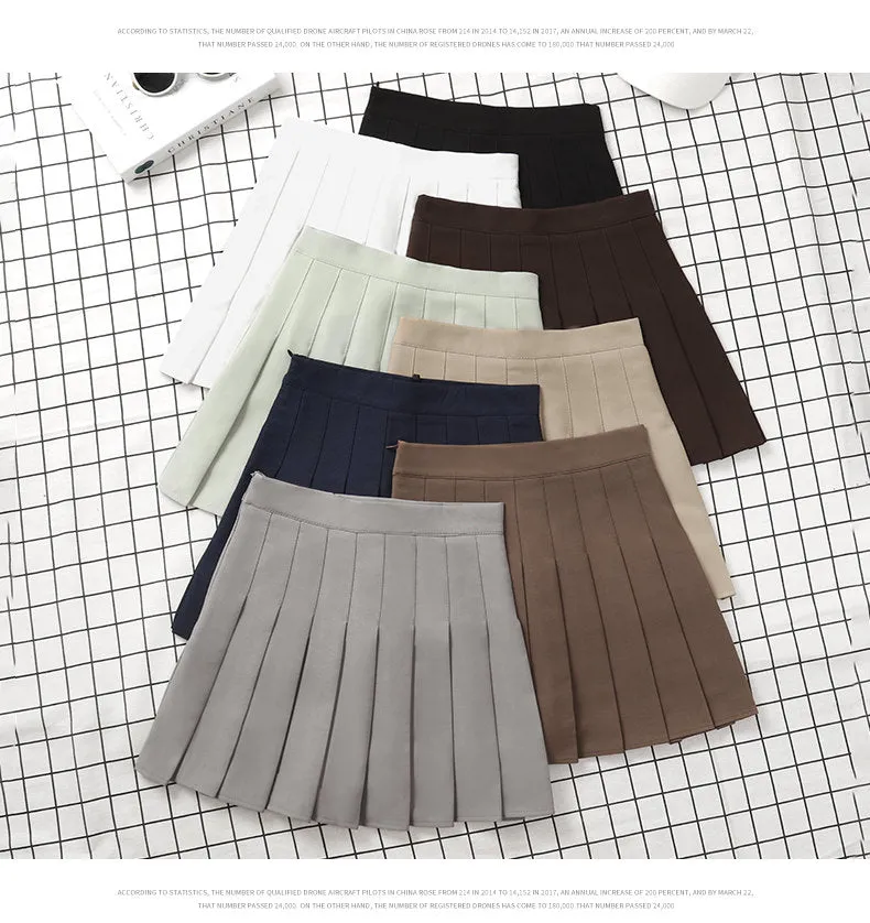 Women's High Waist Fashion Designer Pleated Skirts (Short)