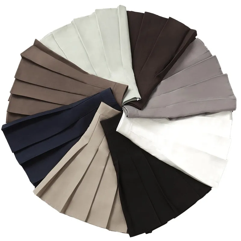 Women's High Waist Fashion Designer Pleated Skirts (Short)
