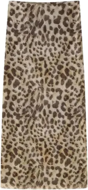 Women's Leopard Long Skirts Casual Summer Elegant Party Printed Midi Skirts