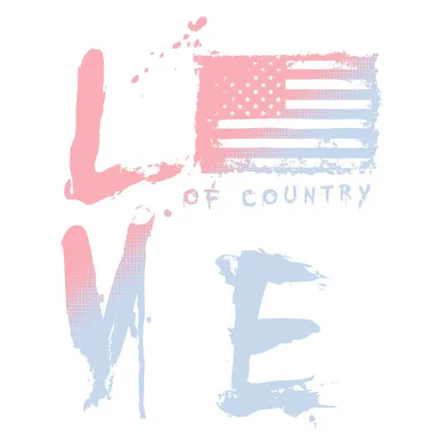 Women's Love of Country Ombre T-Shirt - White