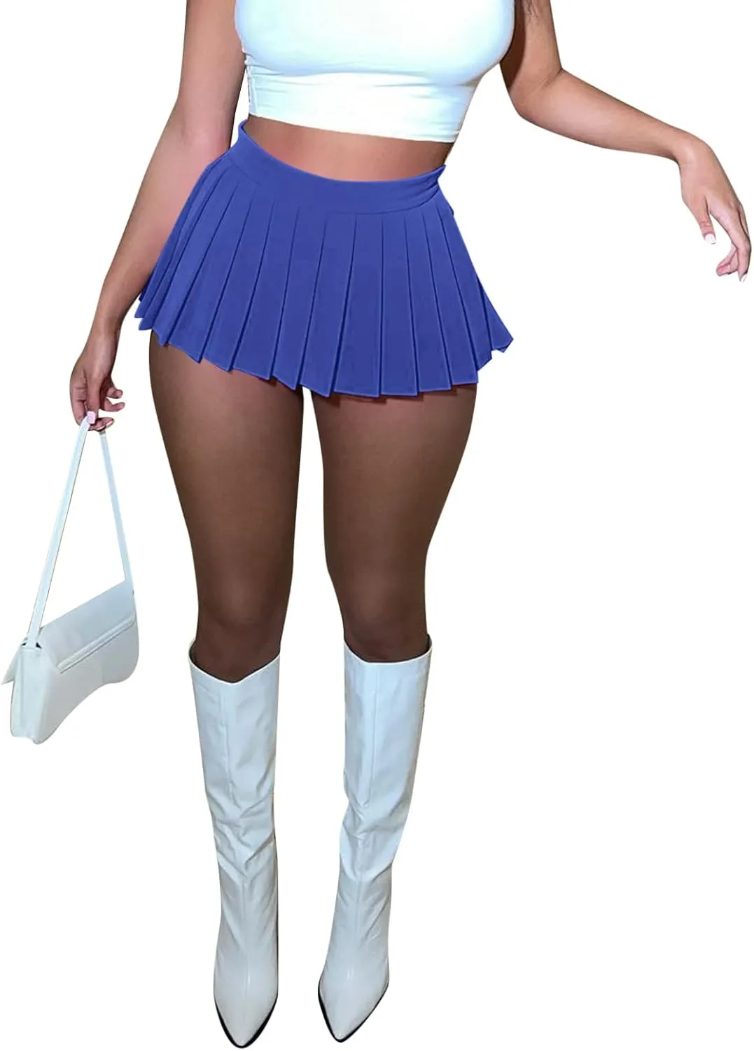 Womens Mini Pleated Cheer Sexy Skirt High Elastic Tennis Skating A Line Skirt Womens Skirts for Summer Mini