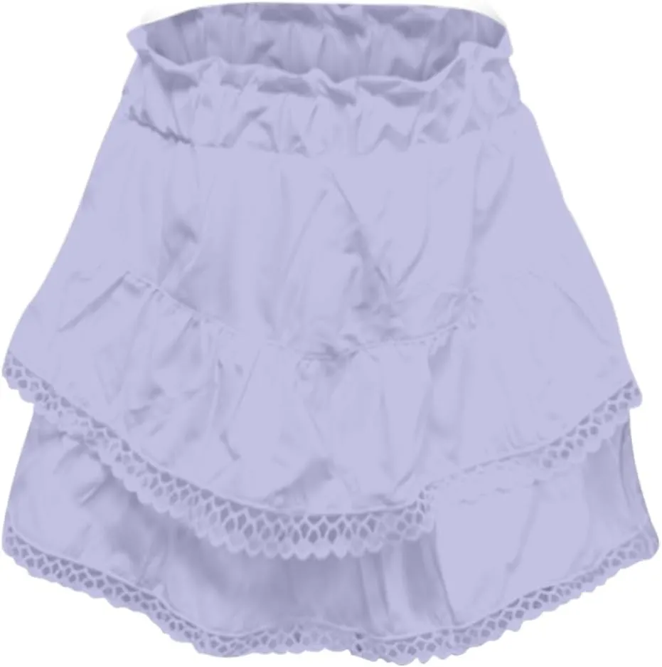 Women's Mini Skirts Pleated Skirt Lace Ruffles Short High Waisted Skirts Sundresses, S-2XL