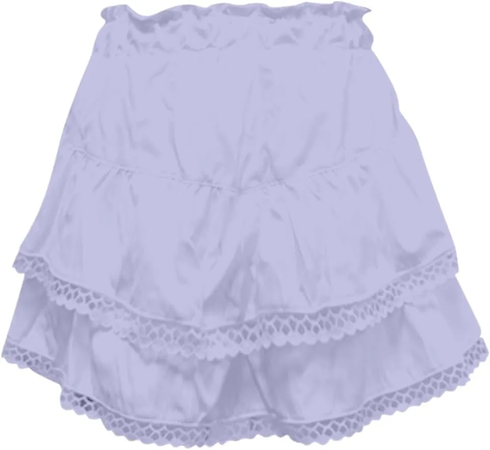 Women's Mini Skirts Pleated Skirt Lace Ruffles Short High Waisted Skirts Sundresses, S-2XL