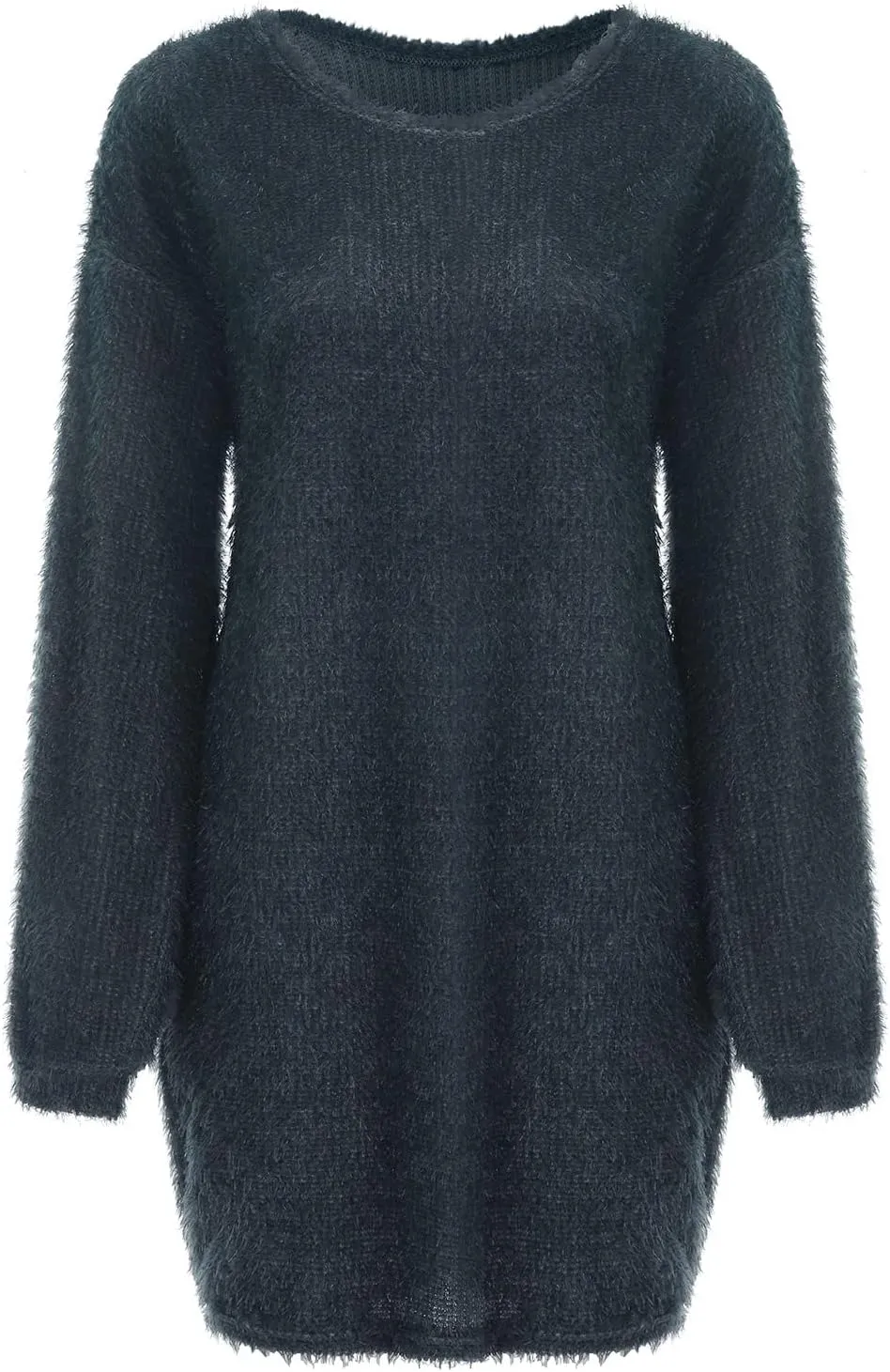 Women's Mock Sweater Dress Trendy Crewneck Long Sleeve A Line Flowy Casual 2024 Fall Fashion Ribbed Knit Sweater