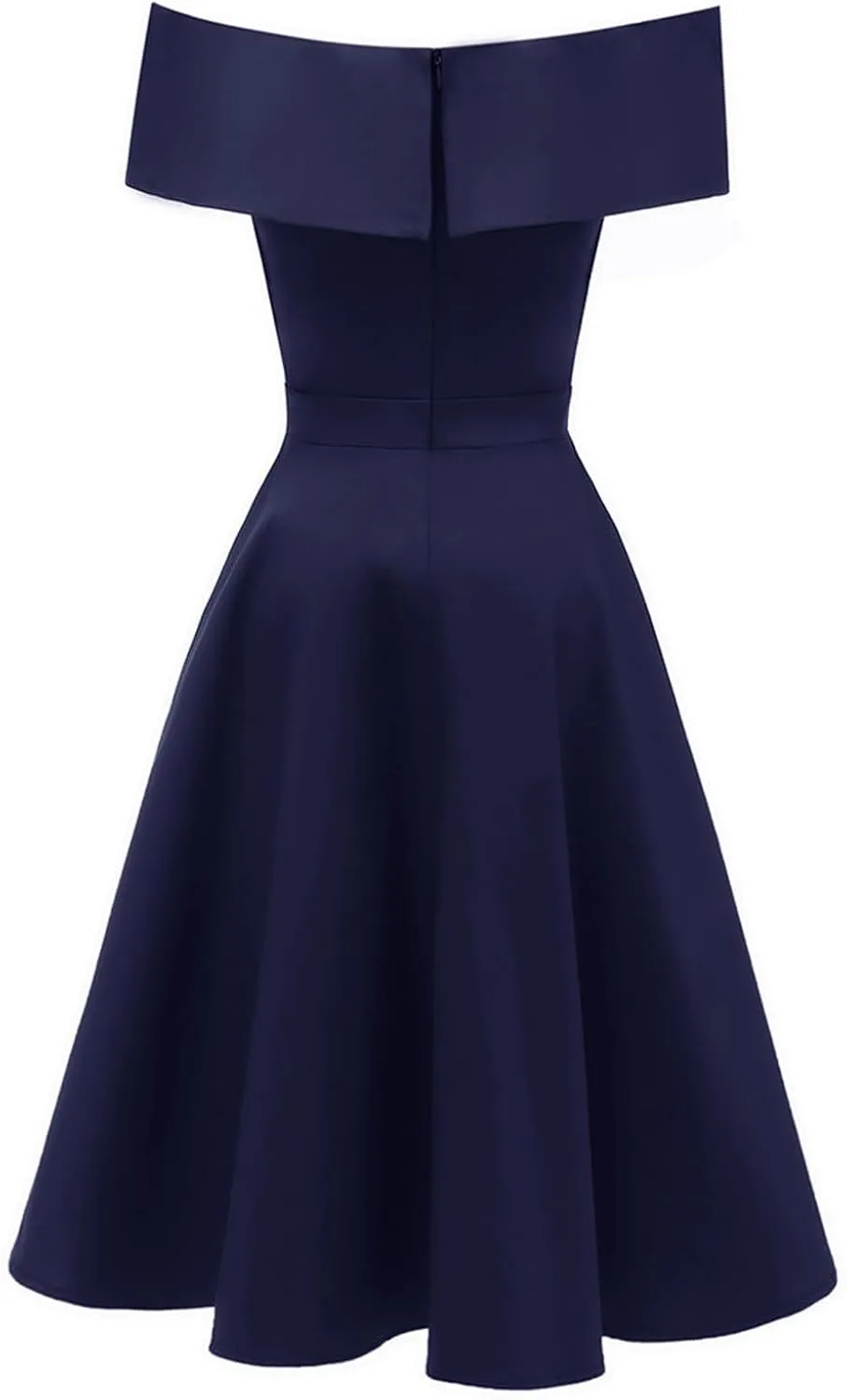Women's Off Shoulder Semi Formal Elegant Classy Gowns Audrey Hepburn Vintage Evening Party Bodycon Midi Dress