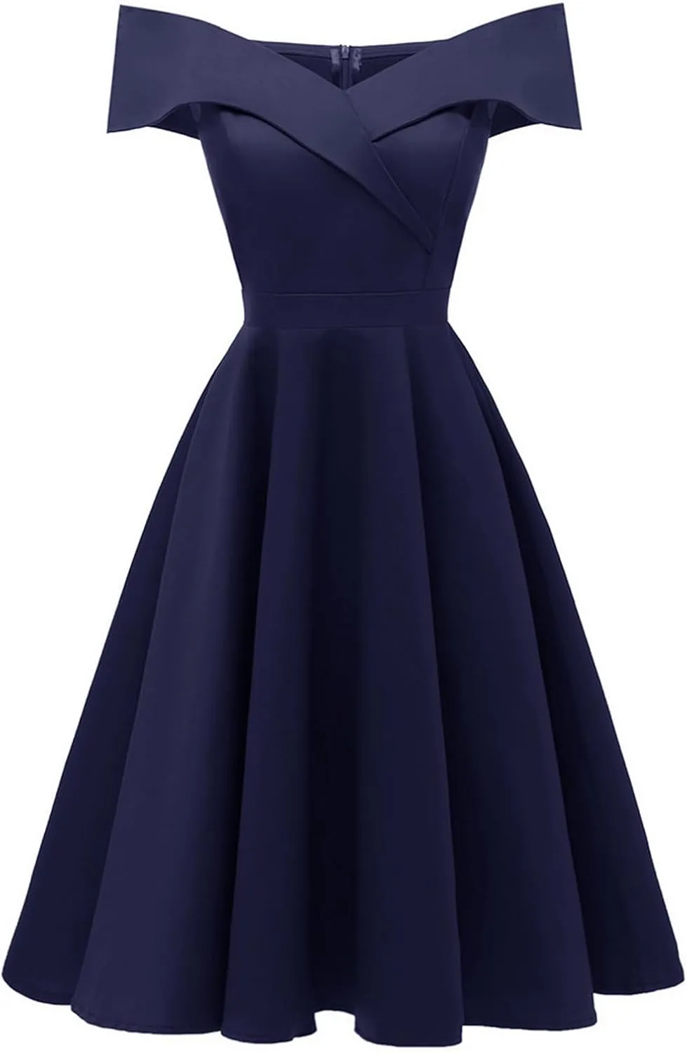 Women's Off Shoulder Semi Formal Elegant Classy Gowns Audrey Hepburn Vintage Evening Party Bodycon Midi Dress