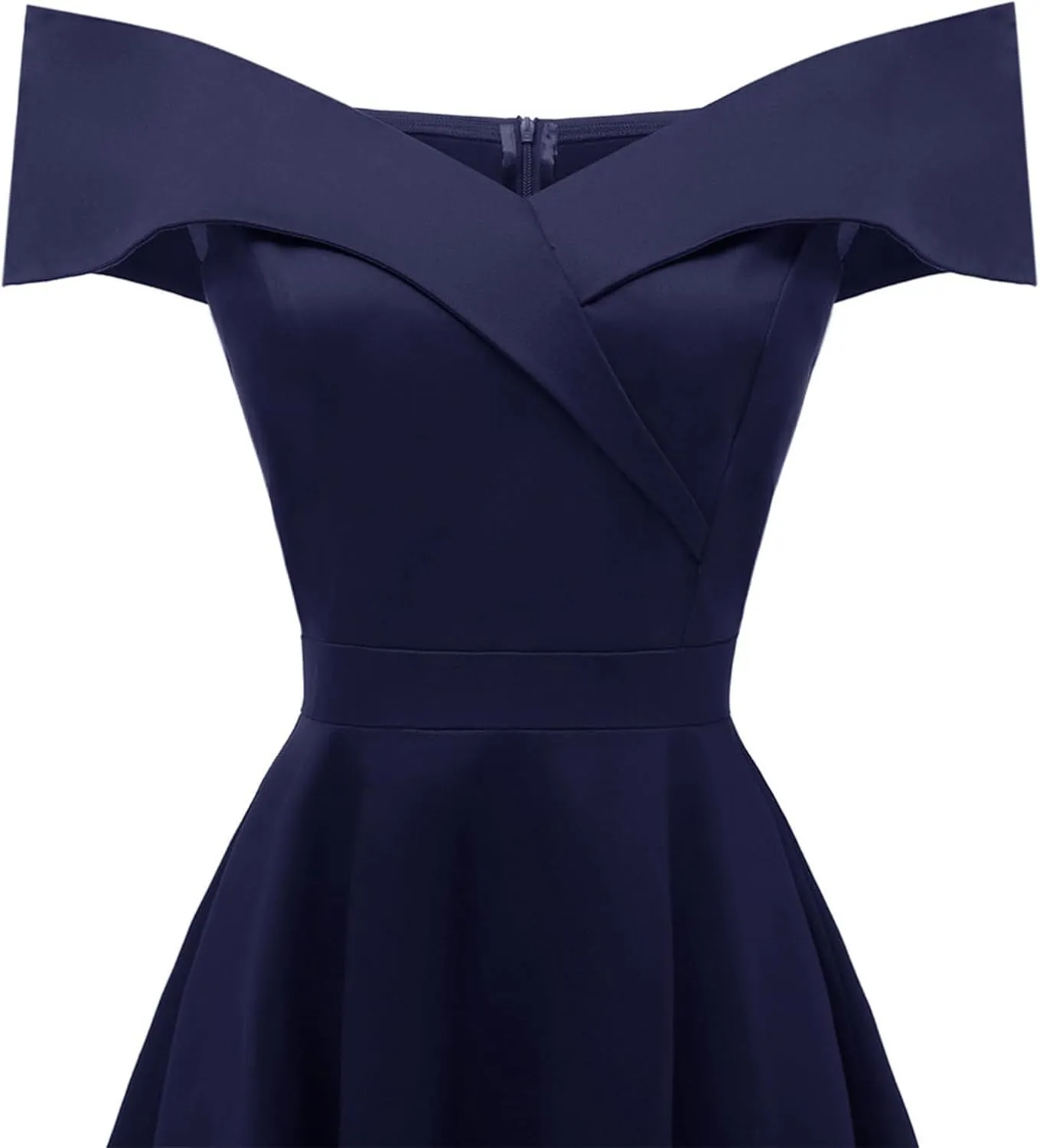 Women's Off Shoulder Semi Formal Elegant Classy Gowns Audrey Hepburn Vintage Evening Party Bodycon Midi Dress