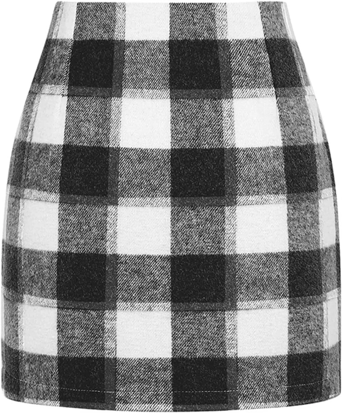 Womens Plaid Skirts High Waist Bodycon Pencil Skirt Wool A Line Stretch Mini Skirts Spring Skirts 2025 Trendy