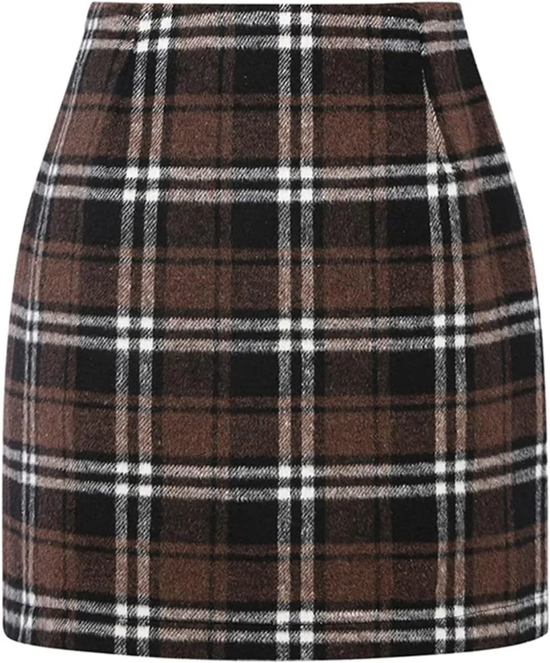 Womens Plaid Skirts High Waist Bodycon Pencil Skirt Wool A Line Stretch Mini Skirts Spring Skirts 2025 Trendy