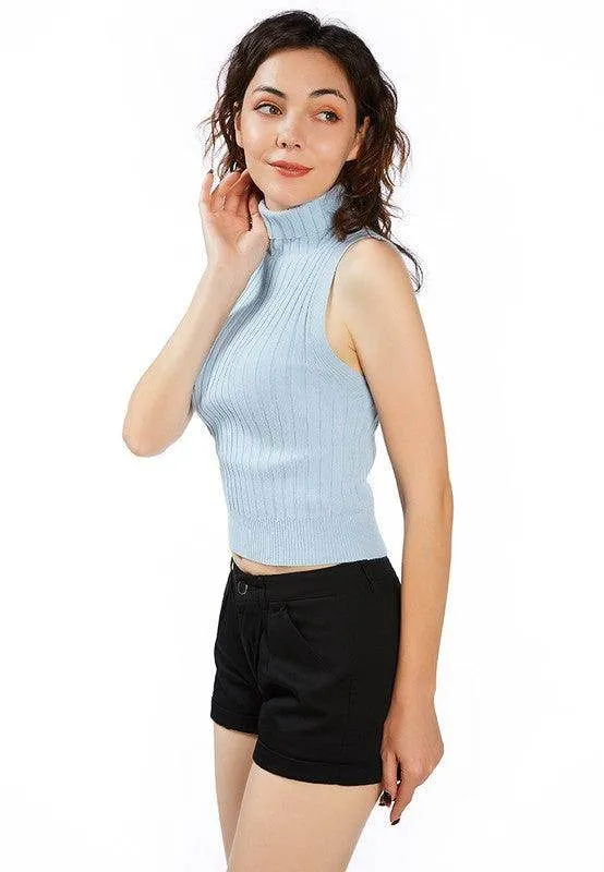 Womens Pleated Flap Pocket Shorts