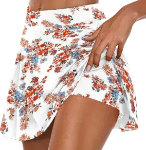 Womens Pleated High Cut 2 Piece Skirts Sets Skirts Shorts Sets for Women Workout Gym Yoga Tennis Matching Skirts