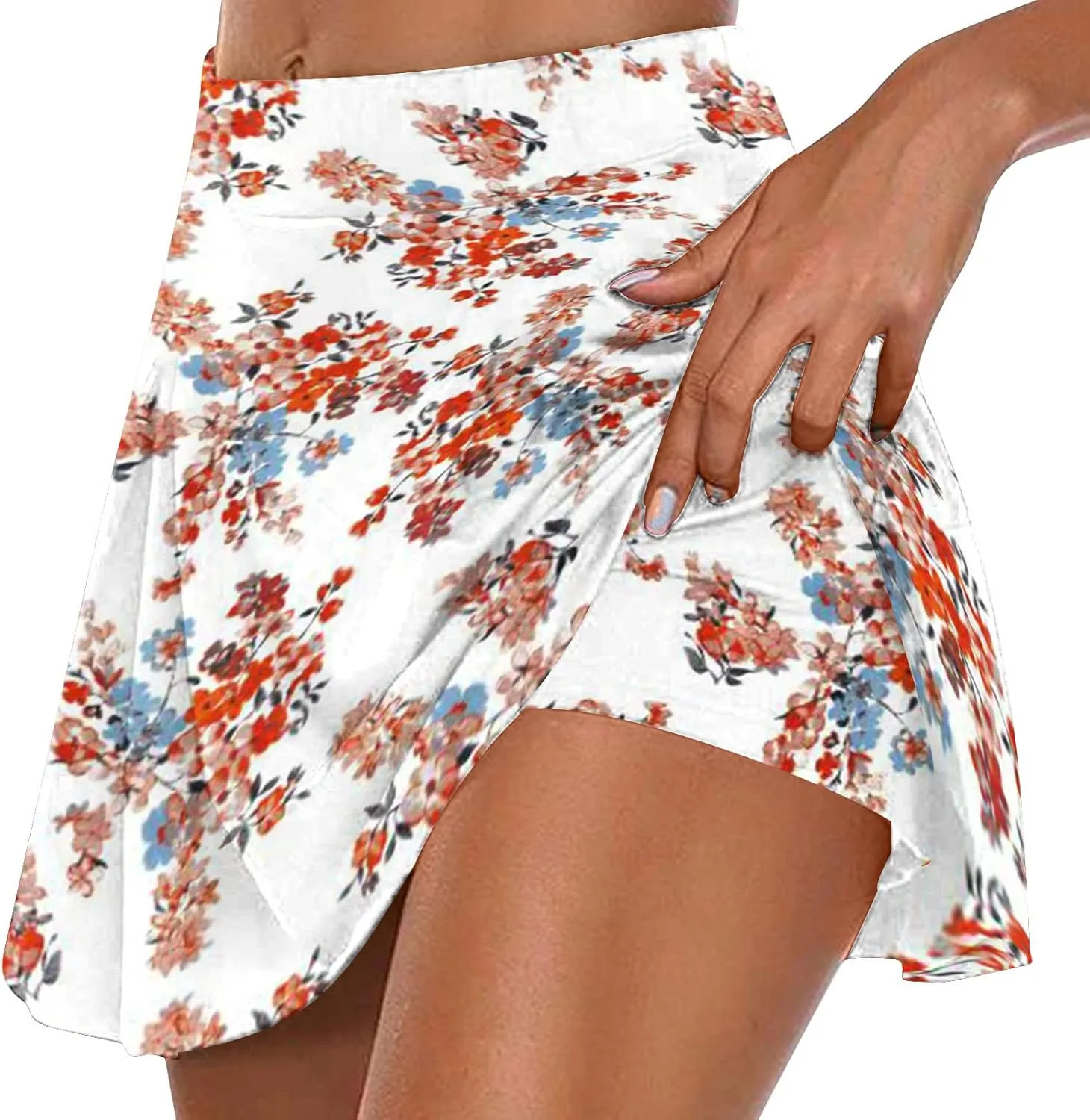 Womens Pleated High Cut 2 Piece Skirts Sets Skirts Shorts Sets for Women Workout Gym Yoga Tennis Matching Skirts