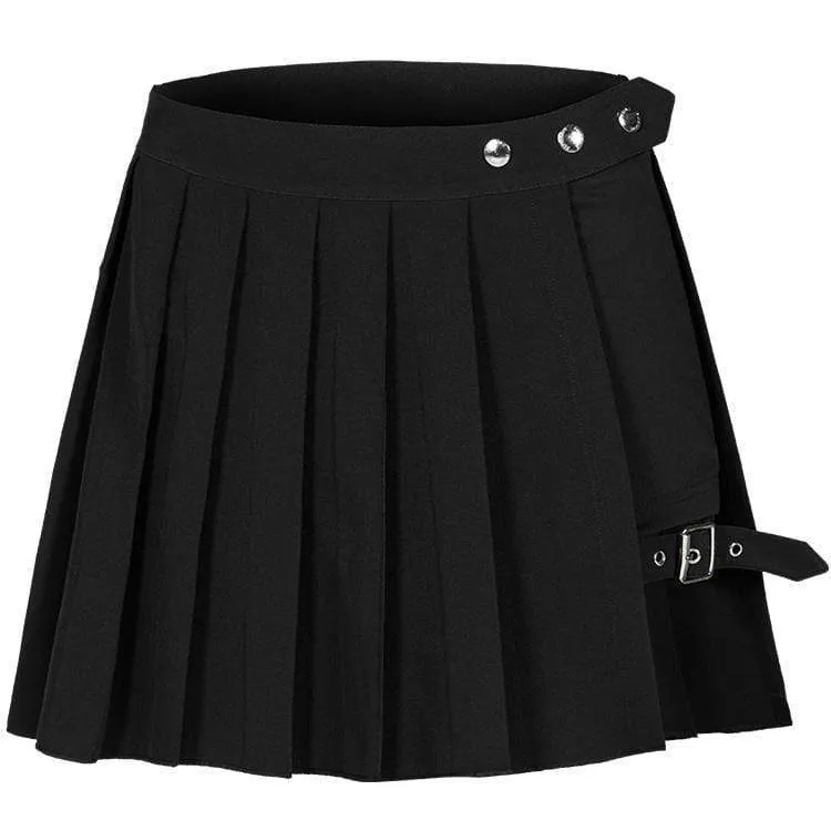 Women's Punk Two-Piece Irregular A-Line Plaid Pleated Skirts