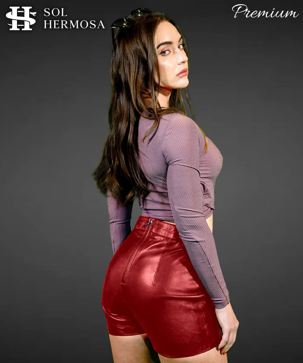 Women's Real Leather Shorts