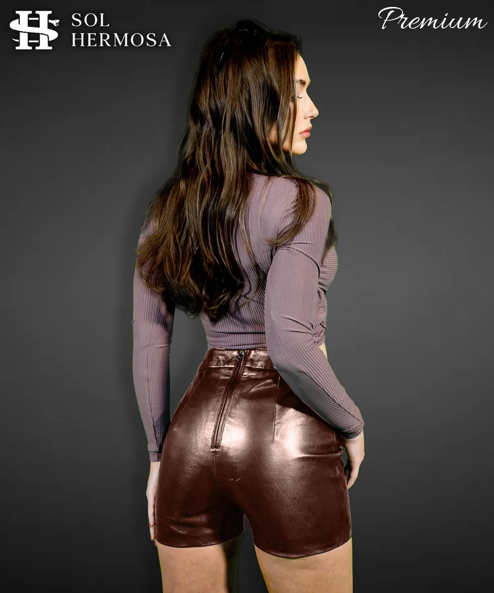 Women's Real Leather Shorts