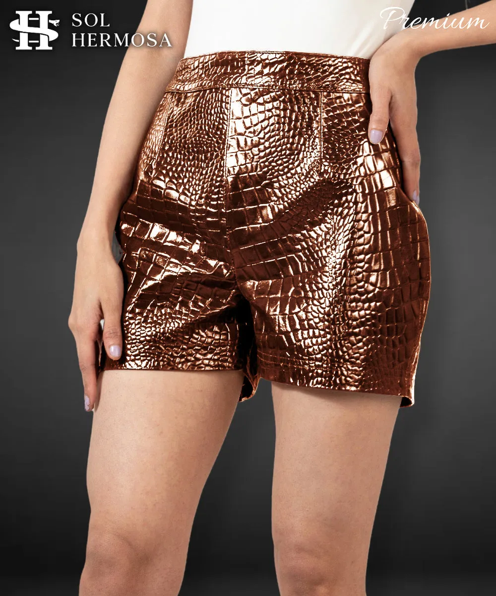 Women's Real Leather Shorts