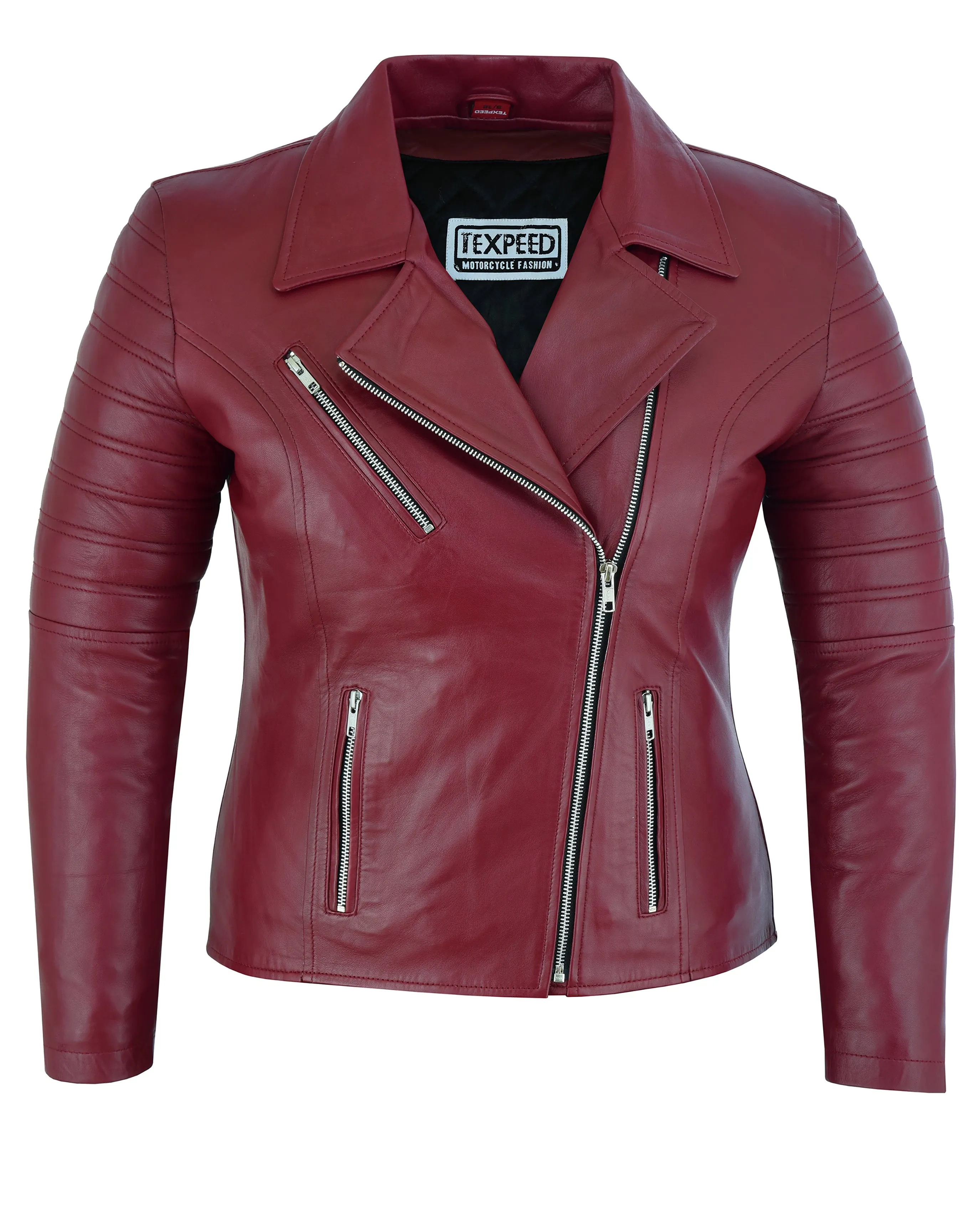 Womens Signature City Brando Black Leather Jacket
