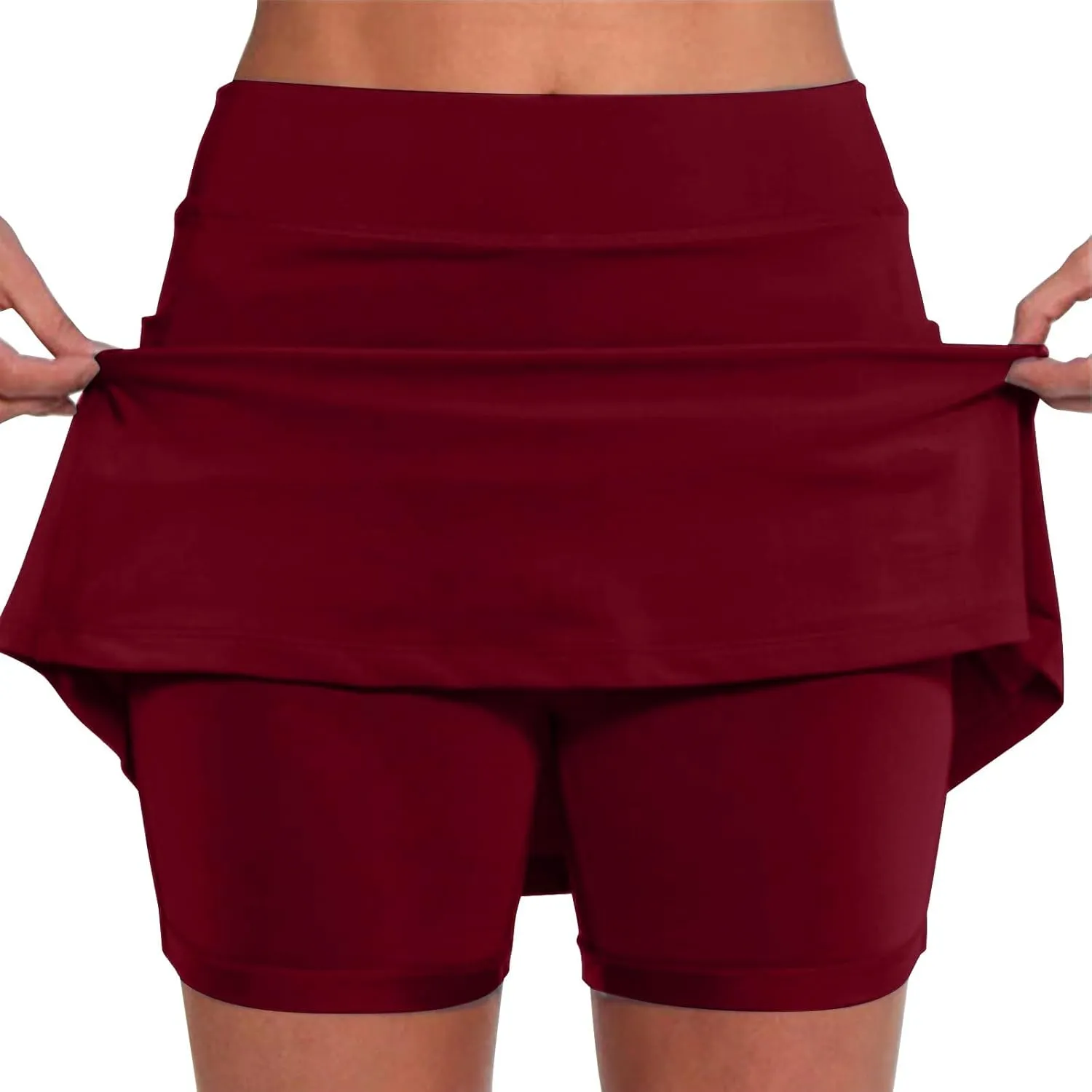 Womens Skorts with Pockets Tummy Control Plus Size Skorts High Waist Athletic Sports Pants Skirt Casual Shorts