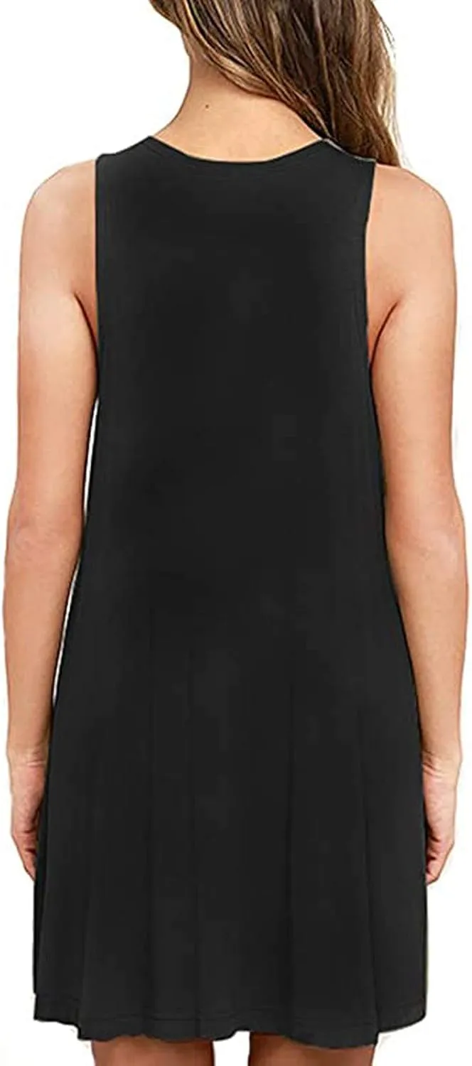 Women's Sleeveless Dress with Pockets Casual Loose Flowy Basic with Pockets Casual Fashion Elegant Trendy Outfits