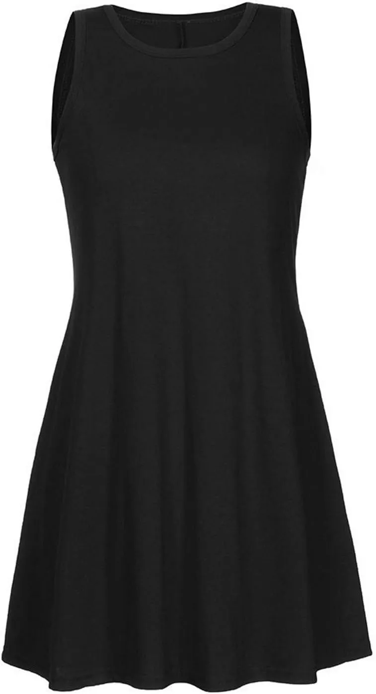 Women's Sleeveless Dress with Pockets Casual Loose Flowy Basic with Pockets Casual Fashion Elegant Trendy Outfits