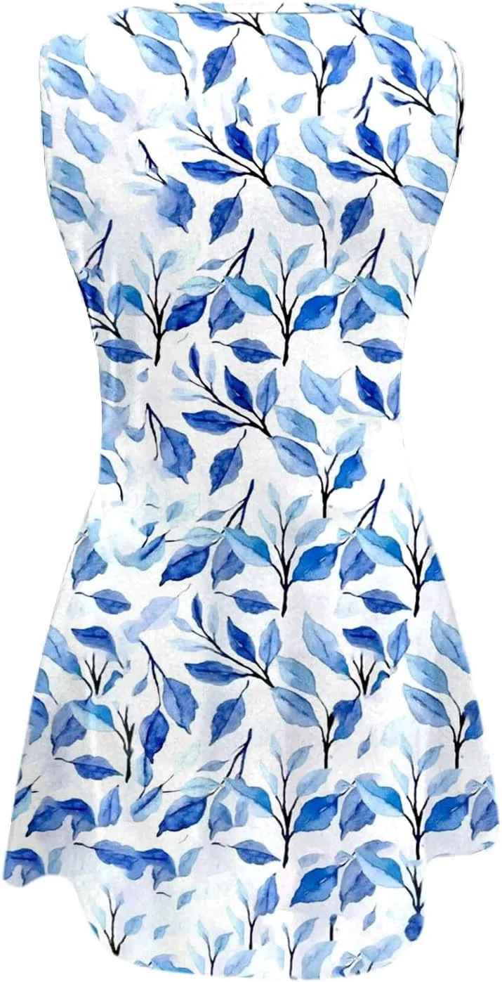 Women's Sleeveless Vest Dress 2025 Summer Casual Loose Sundresses Chest Pleated Beach Dresses with Pockets