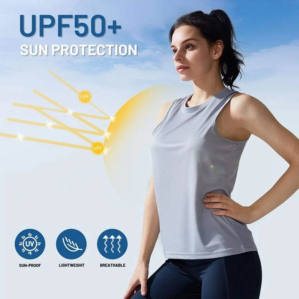 Women's Sleeveless Workout Shirts UPF 50 Sun Protection Tank Top