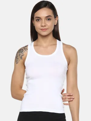 Women's Solid Pure Cotton Camisole with Racerback Style | SARA-WH-1 |