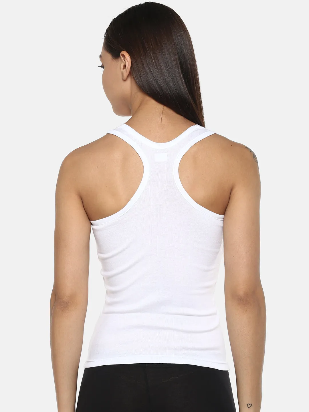 Women's Solid Pure Cotton Camisole with Racerback Style | SARA-WH-1 |