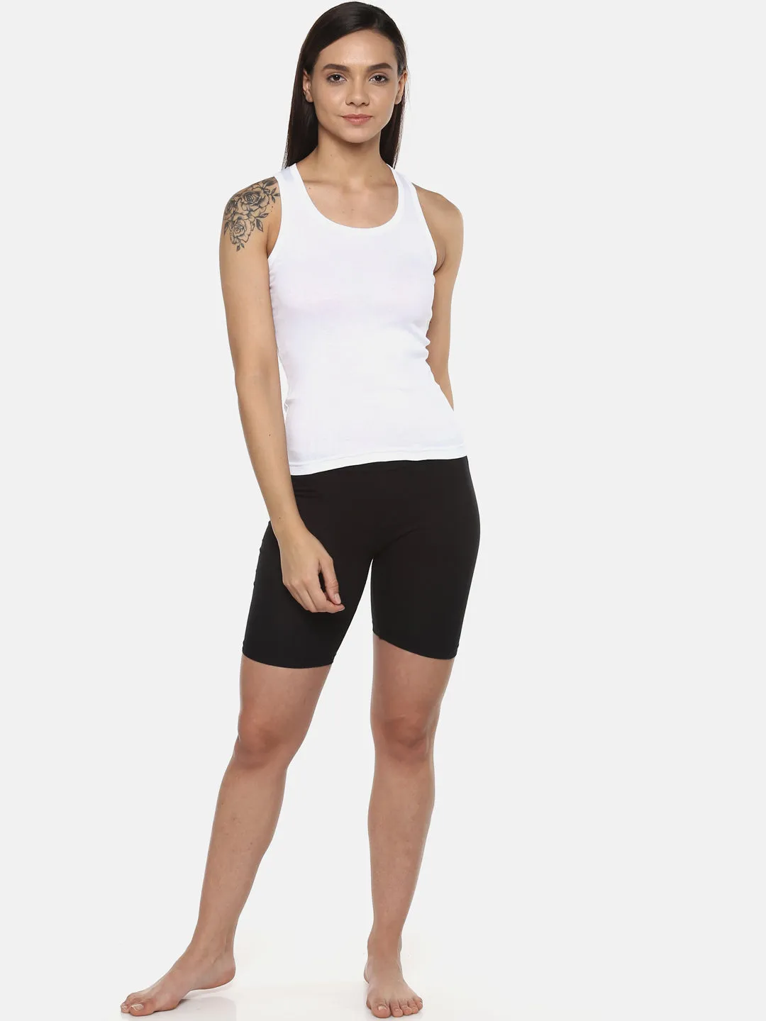 Women's Solid Pure Cotton Camisole with Racerback Style | SARA-WH-1 |