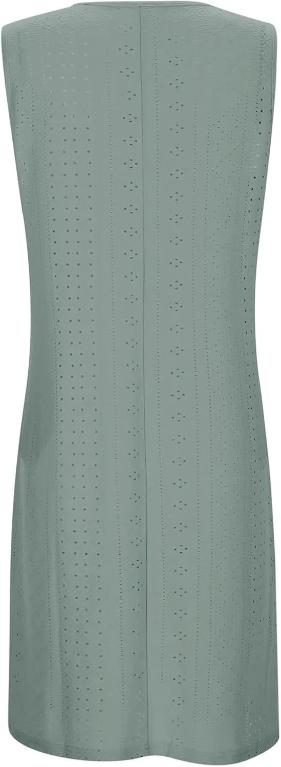 Womens Summer Dress Loose Tank Sundress Sleeveless Dresses Beach Sundress Casual Swing Sun Dress with Pocket 2025