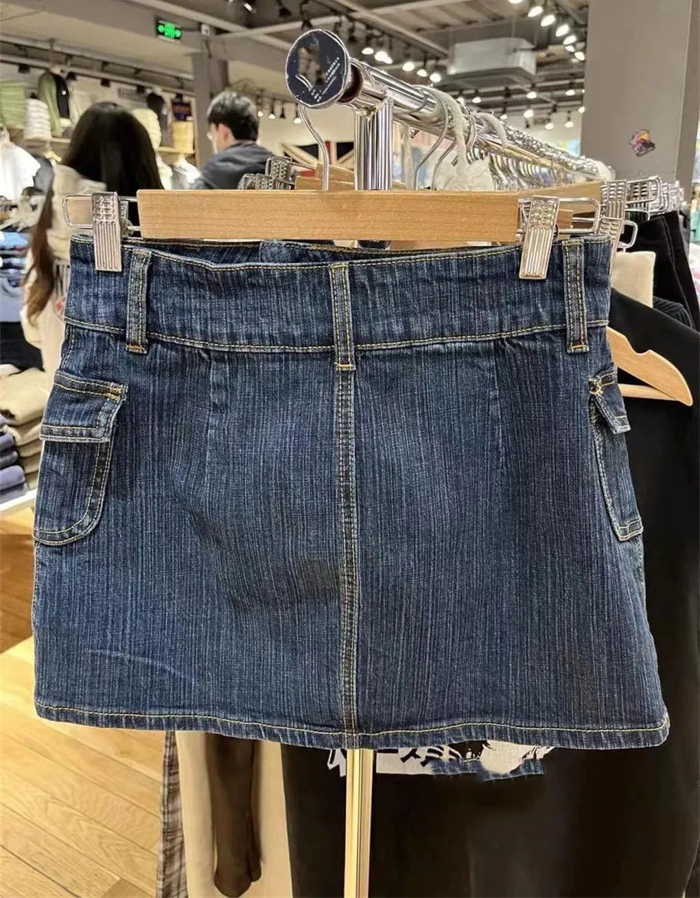 Women's Summer High Waist A Line Cotton Denim Mini Skirts Vintage Streetwear Sweet Slim Denim Skirts