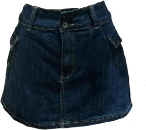 Women's Summer High Waist A Line Cotton Denim Mini Skirts Vintage Streetwear Sweet Slim Denim Skirts