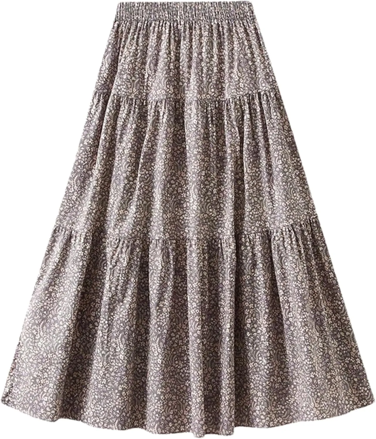Women's Summer Printed Slim Fit A-Line Skirts High Waisted All Match Midi Length Skirts