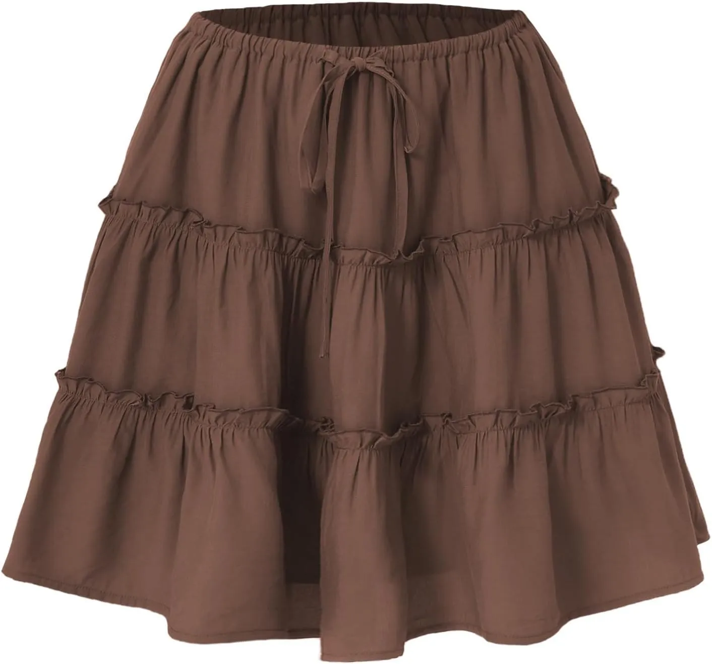 Women's Summer Skirts 2025 Flowy Mini Skirts High Waisted Ruffle Boho Casual Cute Beach Short Skirt, S-XL