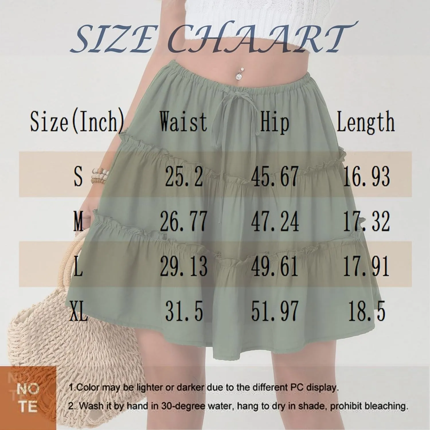 Women's Summer Skirts 2025 Flowy Mini Skirts High Waisted Ruffle Boho Casual Cute Beach Short Skirt, S-XL