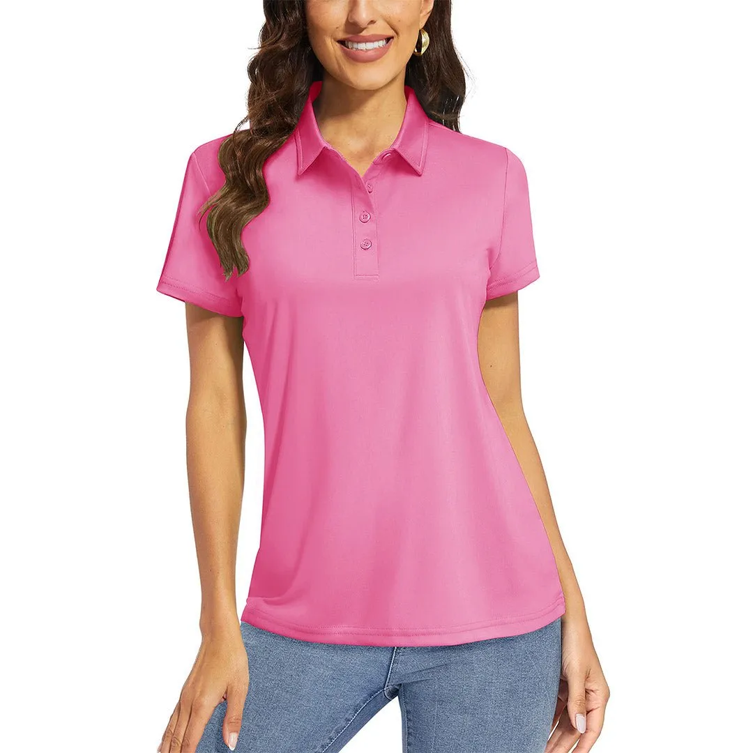 Women's UPF 50  Sun Protection Golf Quick-Dry Polo Collared Shirts