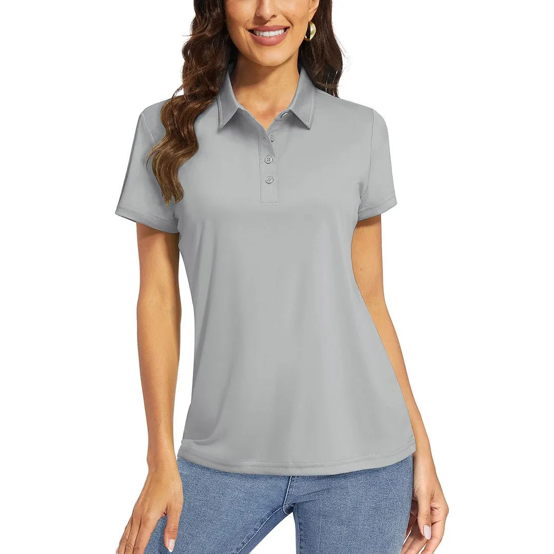 Women's UPF 50  Sun Protection Golf Quick-Dry Polo Collared Shirts