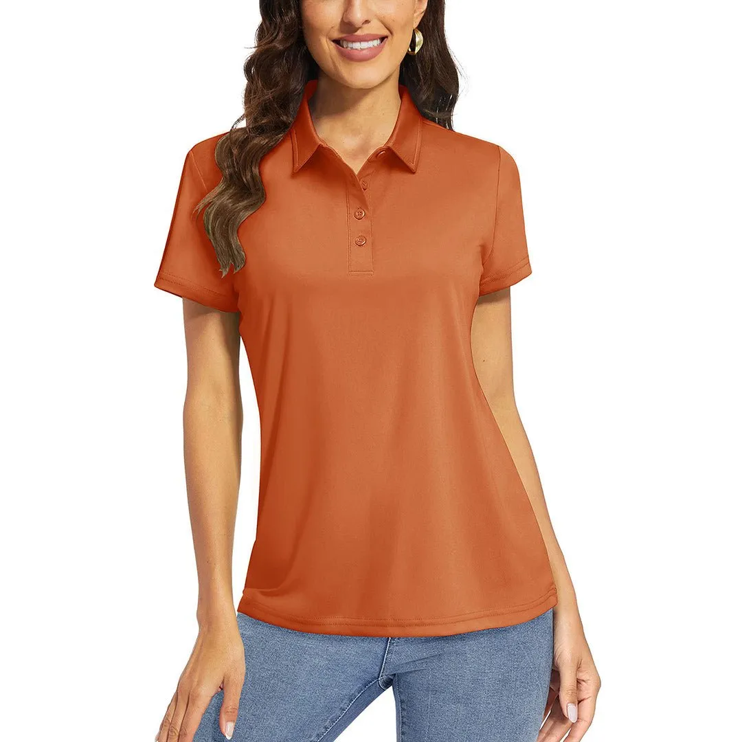 Women's UPF 50  Sun Protection Golf Quick-Dry Polo Collared Shirts