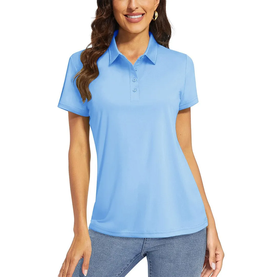 Women's UPF 50  Sun Protection Golf Quick-Dry Polo Collared Shirts