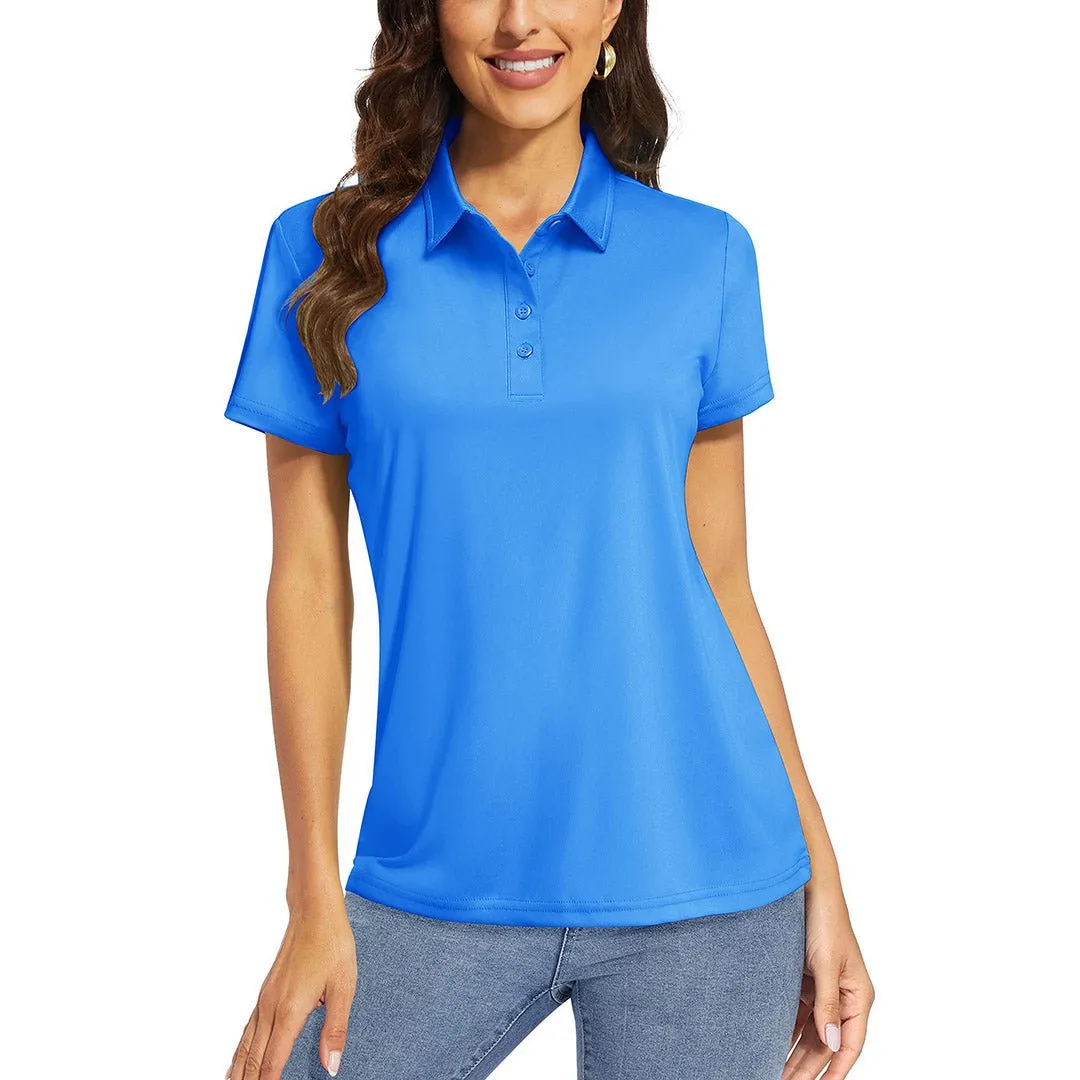 Women's UPF 50  Sun Protection Golf Quick-Dry Polo Collared Shirts